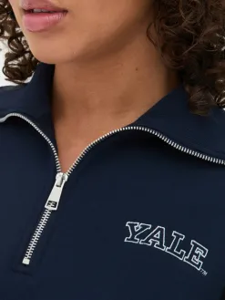 Sweat-shirt à Col Zippé à Coordonner Yale