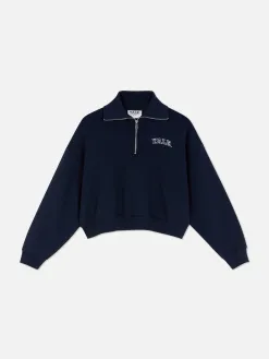Sweat-shirt à Col Zippé à Coordonner Yale