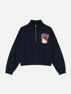Sweat-shirt à Col Zippé Hello Kitty