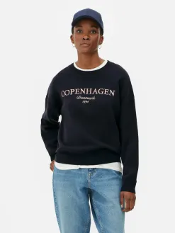 Sweat-shirt à Message Sur Le Devant