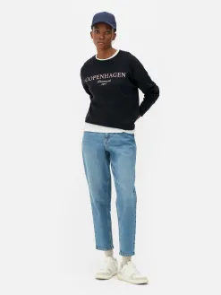 Sweat-shirt à Message Sur Le Devant
