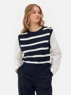 Tenue Deux-en-un Débardeur En Tricot Et Chemise