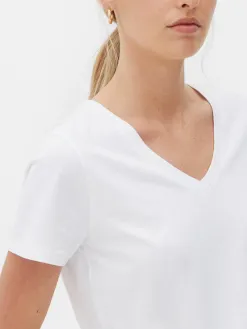 T-shirt à Col En V Et Manches Courtes