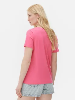 T-shirt à Col En V Et Manches Courtes