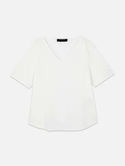 T-shirt à Col En V Et Manches Courtes