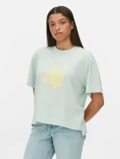 T-shirt Coupe Droite à Motif Graphique