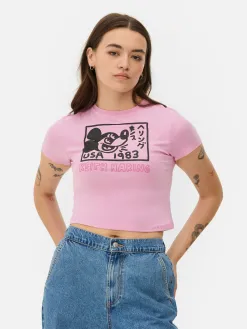 T-shirt Court Disney Mickey Mouse X Keith Haring