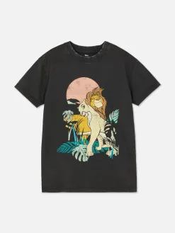 T-shirt Délavé à L'acide Disney Le Roi Lion 30e Anniversaire
