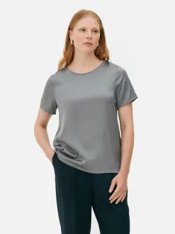 T-shirt En Satin à Manches Courtes The Edit
