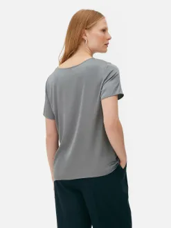 T-shirt En Satin à Manches Courtes The Edit