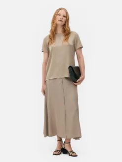 T-shirt En Satin à Manches Courtes The Edit