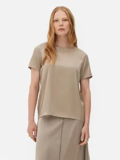 T-shirt En Satin à Manches Courtes The Edit
