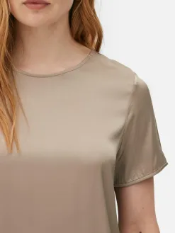 T-shirt En Satin à Manches Courtes The Edit