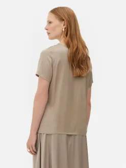 T-shirt En Satin à Manches Courtes The Edit