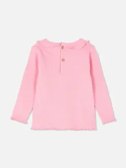 T-shirt Imprimé à Ourlet Ondulé