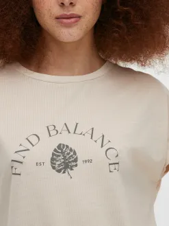 T-shirt Long Imprimé à Manches Courtes