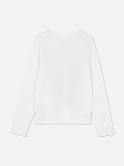 T-shirt Manches Longues à Imprimé Sur Le Buste