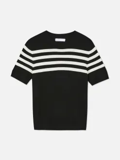 T-shirt Tricoté à Manches Courtes