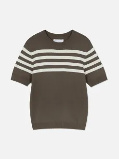 T-shirt Tricoté à Manches Courtes