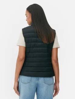 Veste Légère Sans Manches à Col Cheminée