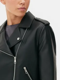 Veste Motard En Simili Cuir Essential