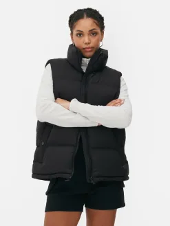 Veste Sans Manche Matelassée à Col Cheminée