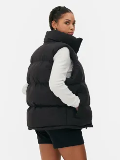 Veste Sans Manche Matelassée à Col Cheminée