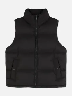 Veste Sans Manche Matelassée à Col Cheminée