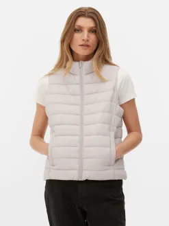Veste Sans Manches à Col Cheminée