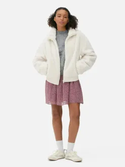 Veste Zippée En Fausse Fourrure