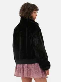 Veste Zippée En Fausse Fourrure