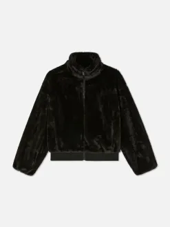 Veste Zippée En Fausse Fourrure
